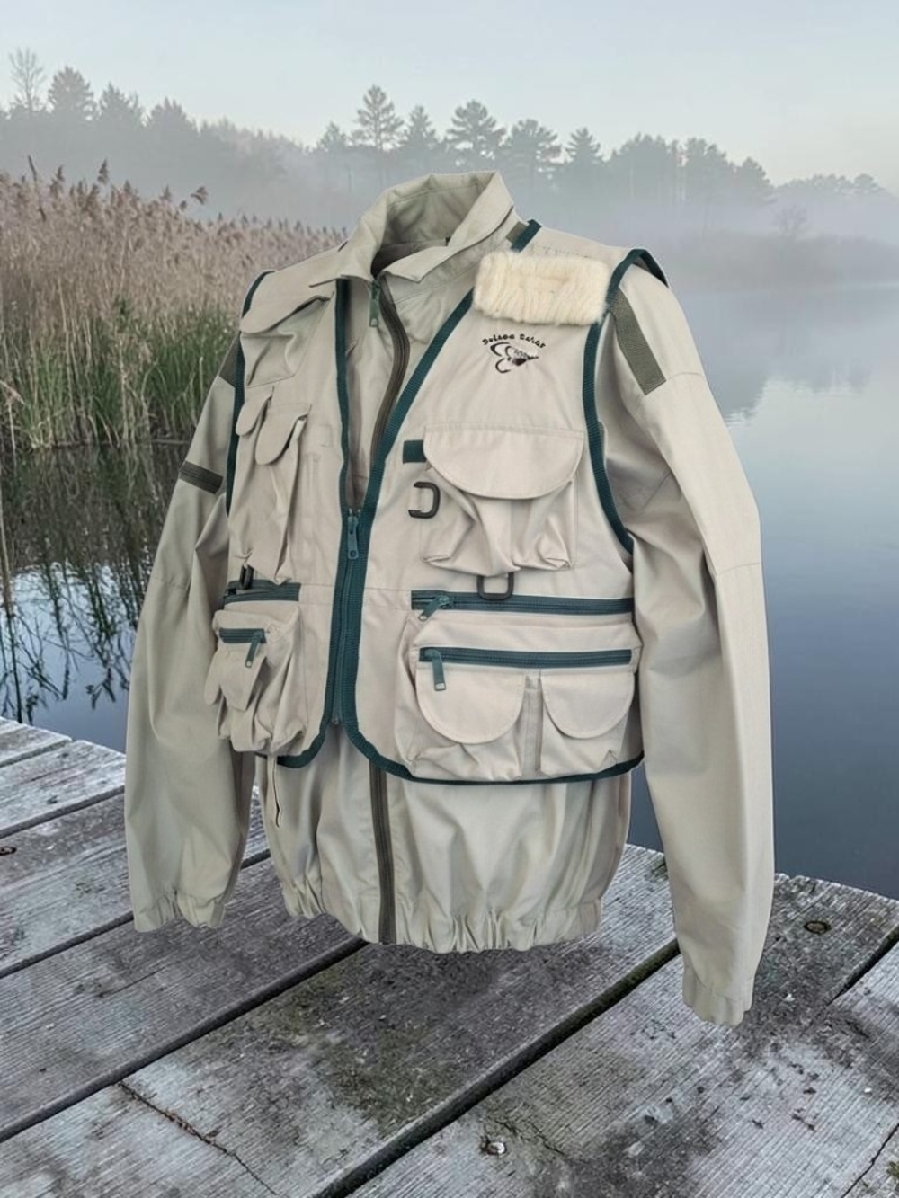 Vtg Gervès Salmo Salar Fly Fishing Jacket XL/XXL Made In Canada MINT